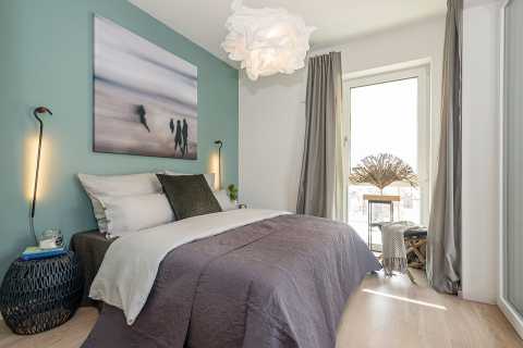 Budapester Höfe - Musterwohnung, Schlafzimmer