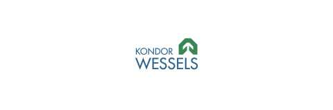 Kondor Wessels Logo mit grünem Haus-Symbol und Pfeil nach oben