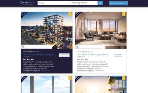Anzeigen auf Primelocation (internationales Immobilienportal)