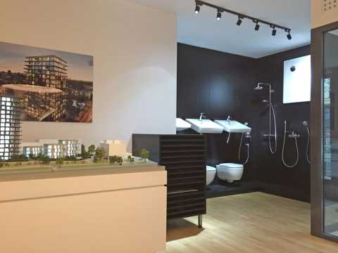 Showroom mit Modell und Bemusterung