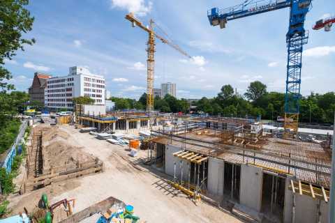 Blick auf die gesamte Baustelle